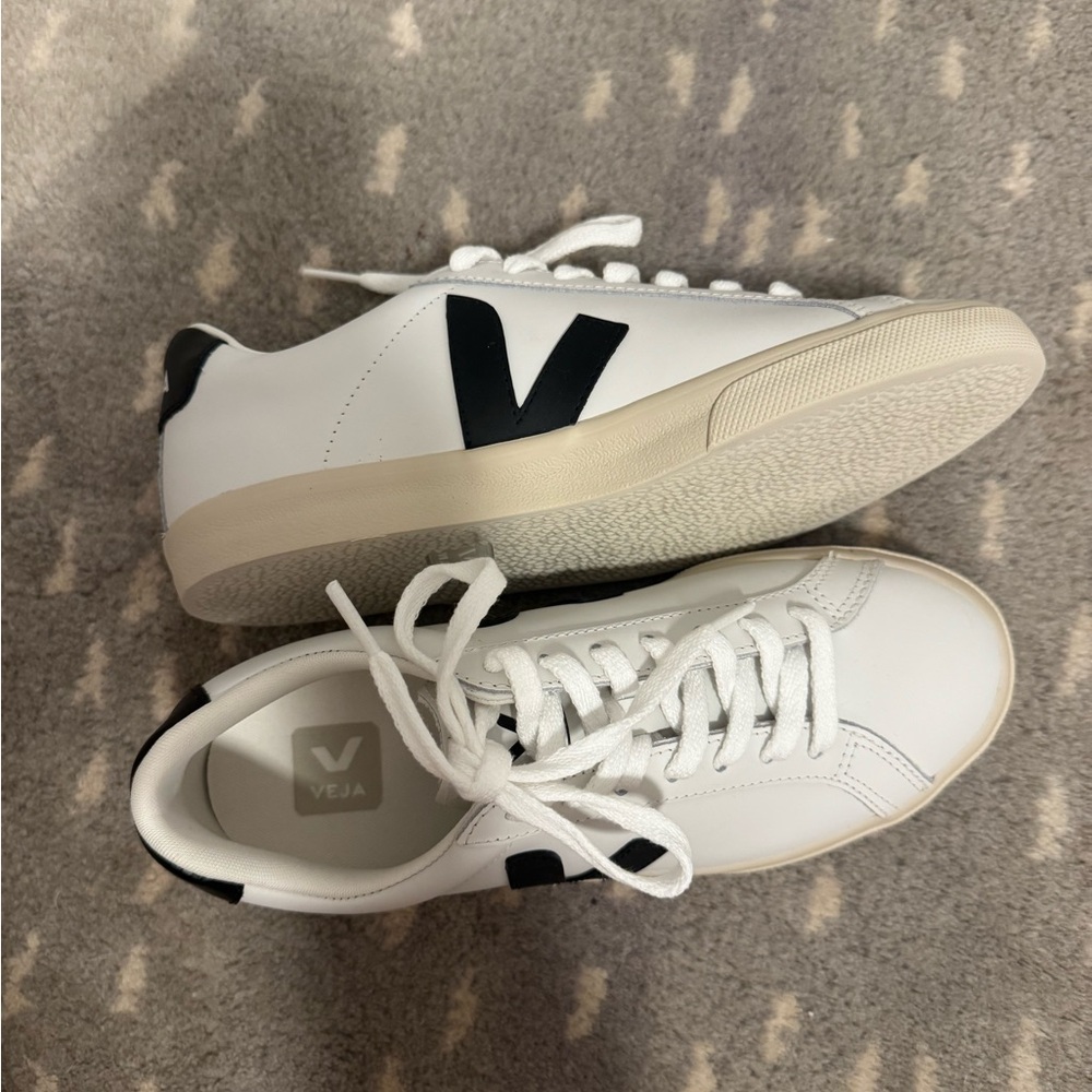 Veja Women’s White Sneakers with Black Accents